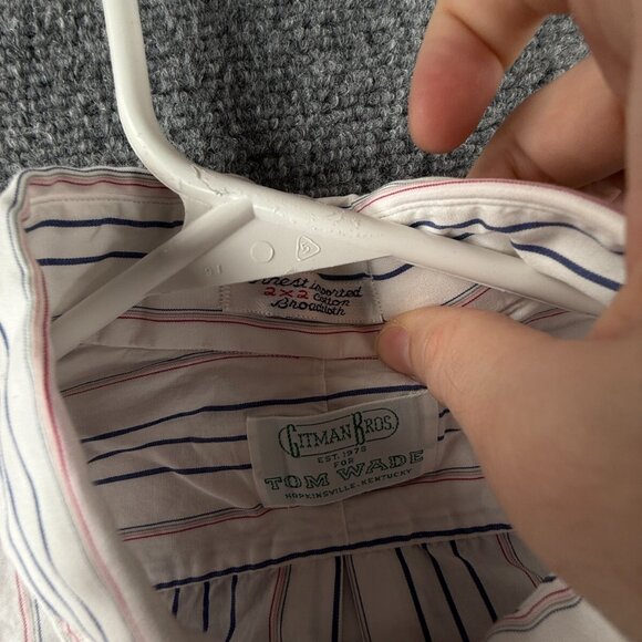 Gitman Bros Tom Wade USA Button Up Shirt Long Sleeve Striped Colorful 15.5 34 - Picture 9 of 16